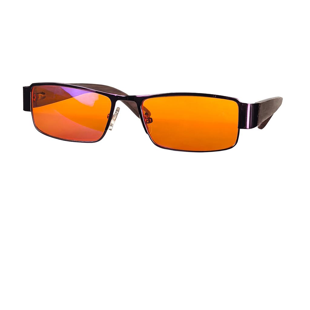 SHINU anti blue light lenses yellow driving glasses sleep glasses red lens orange gamging lens with wood leg frame