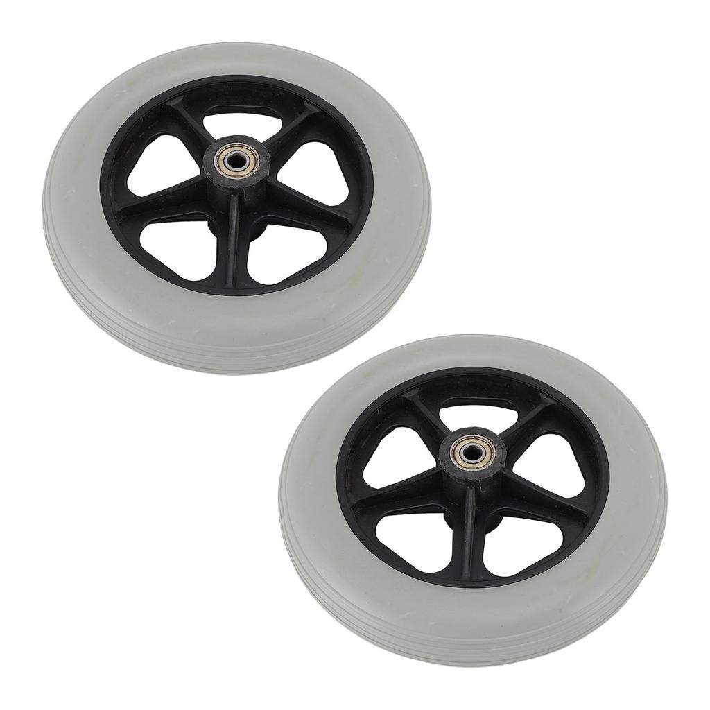 2pcs Wheelchair Wheel Wide 8 Inch Replacement Electric Wheelchair Accessory for Electric Wheelchairs Gray