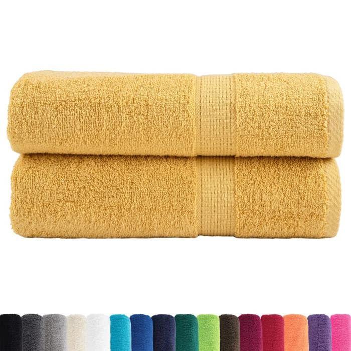 VidaXL Essuie-mains de Qualité Supérieure 2 pcs, Serviettes de Bain, Serviettes à Main, Débarbouillettes de Salle de Bain, 137281