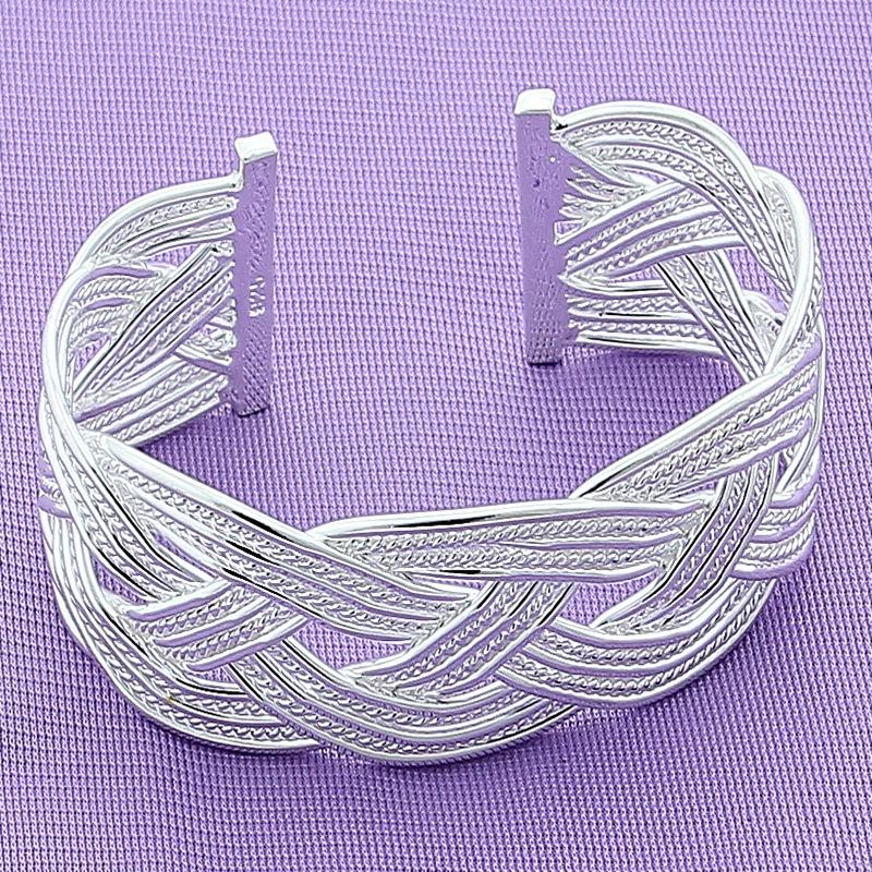 Bratara placata cu argint S925 Bratara de nunta Bratara de nunta bratara impletita bratara bratara moda forma geometrica