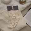 Female Autumn and Winter New Products All Match Polka Dot in The Tube Pile Socks