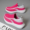 Atmungsaktive Mesh Sportschuhe Flachschuhe Damen Übergröße 41 Zum Hineinschlüpfen Gestrickte Plateau-Sneaker Damen Bequem Weiche Sohle Laufschuhe