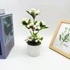 Potted Simulated Berry Plant Artificial Green Plant With Stone Decoration