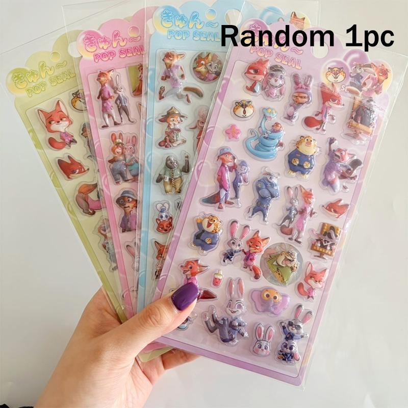 

Zootopia Cartoon 3D Relief Stickers Decorative Cute And Charming Judy Nick Phone Case Laptop Decoration Bubble Decals Toy
