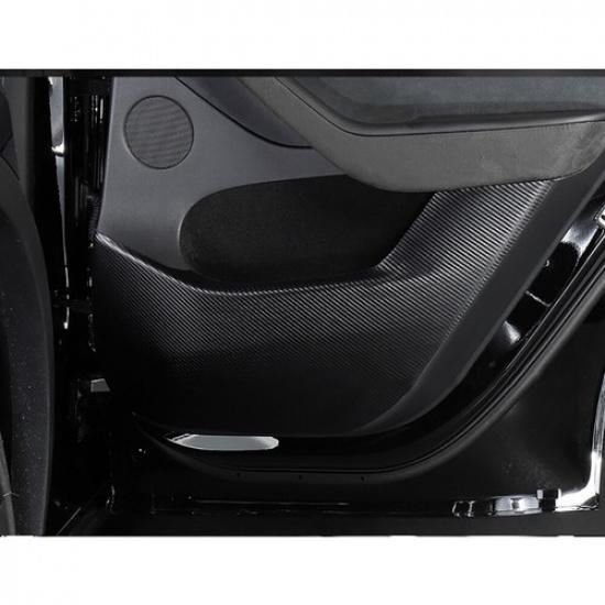 4PCS Leather Inner Door Anti-Kick Panel Cover Sticker Trim For Tesla Model Y