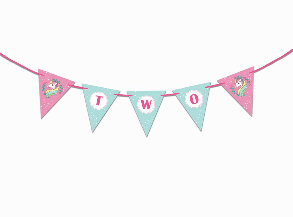 Inkdotpot Birthday Party Decorations Happy Birthday Party Garland Baby Girls Unicorn Pennant Banner