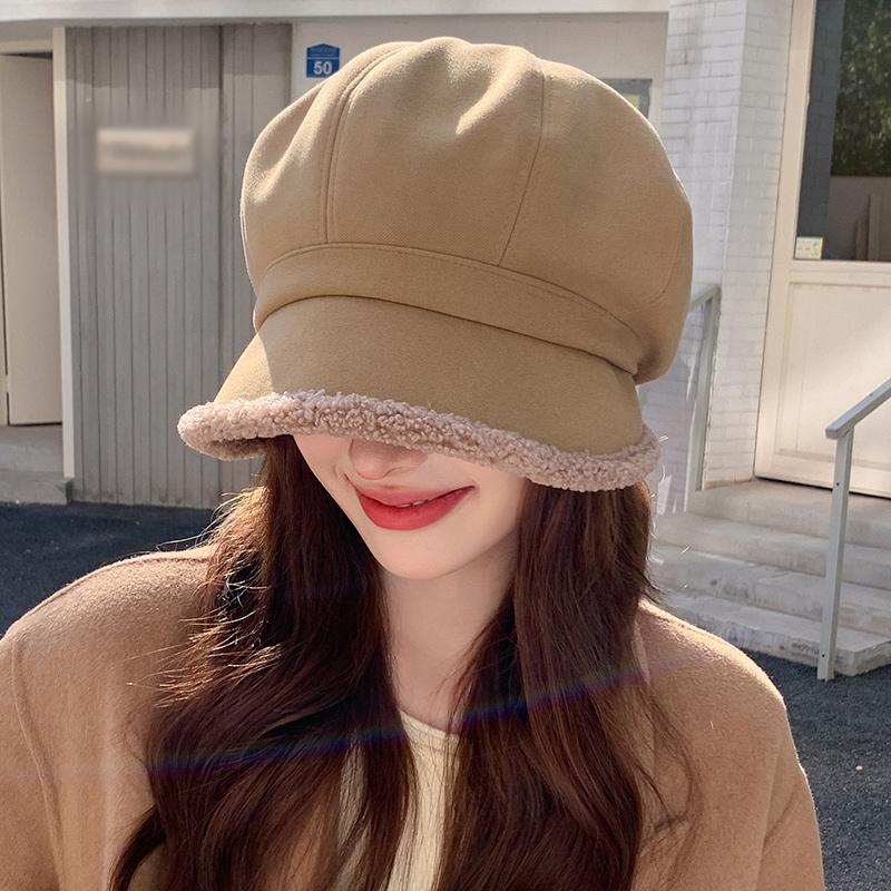 Women Thick Fisherman Hat, Winter Thick Velvet Warm Hat, Large Brim For Winter Warmth And Anti Separation, Ear Protection Decor