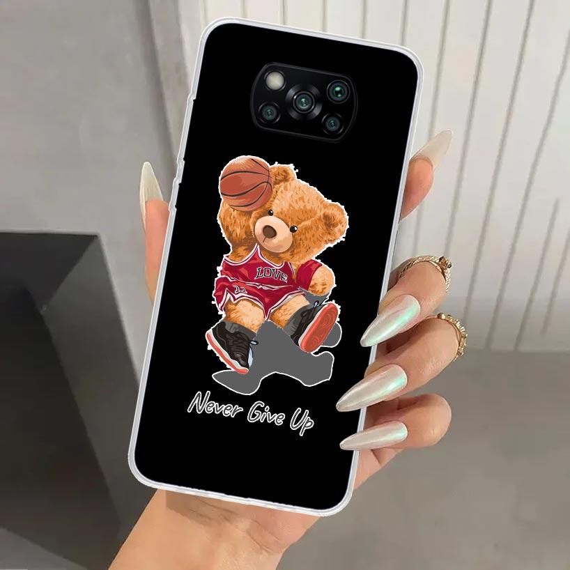 Fashion Brand Bear Phone Case for Xiaomi Poco X5 X6 X7 Pro F7 Ultra M7 Redmi 15 15C 13 13C 12 12C 10 10A 10C 9 9A 9C 9T Shell Po