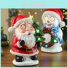 Christmas Resin Santa Snowman Elk Music Box Led Lighted Figurine For Festive Decor Gift