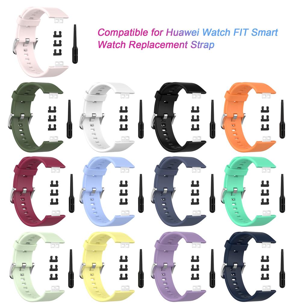 Silicone Sport Watch Band Strap Soft Breathable Wrist Band Replacement Compatible for HUAWEI Watch FIT