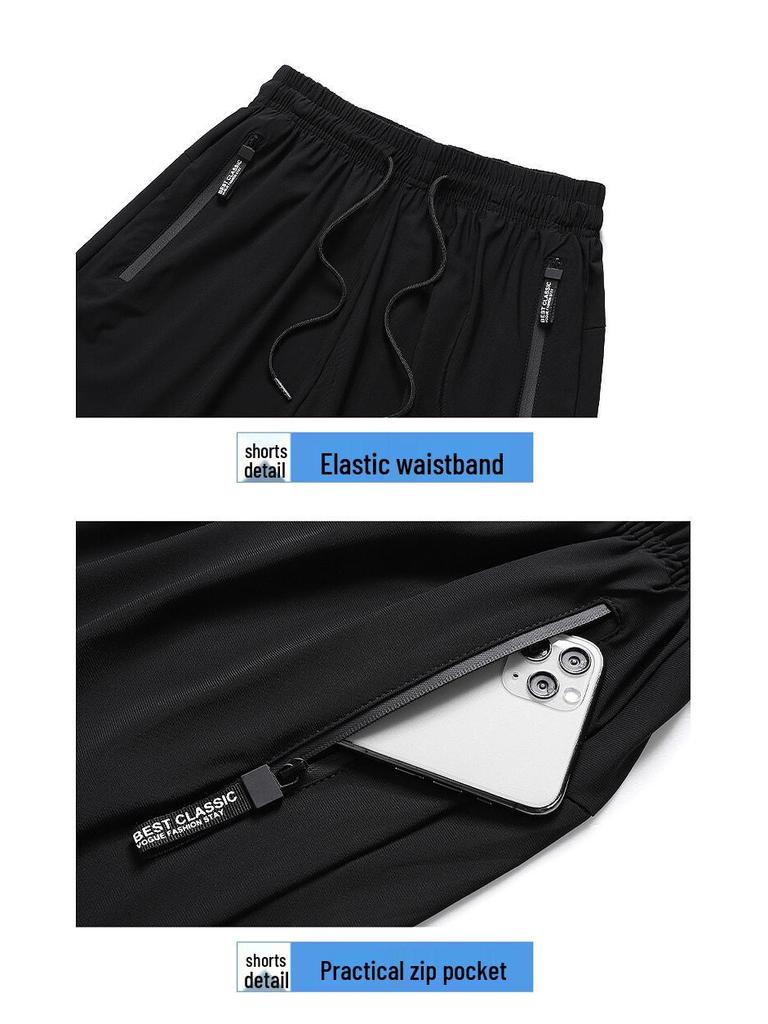 Herren Schnelltrocknender Eisseiden Sportanzug - Sommer Kurzarm & Shorts Set