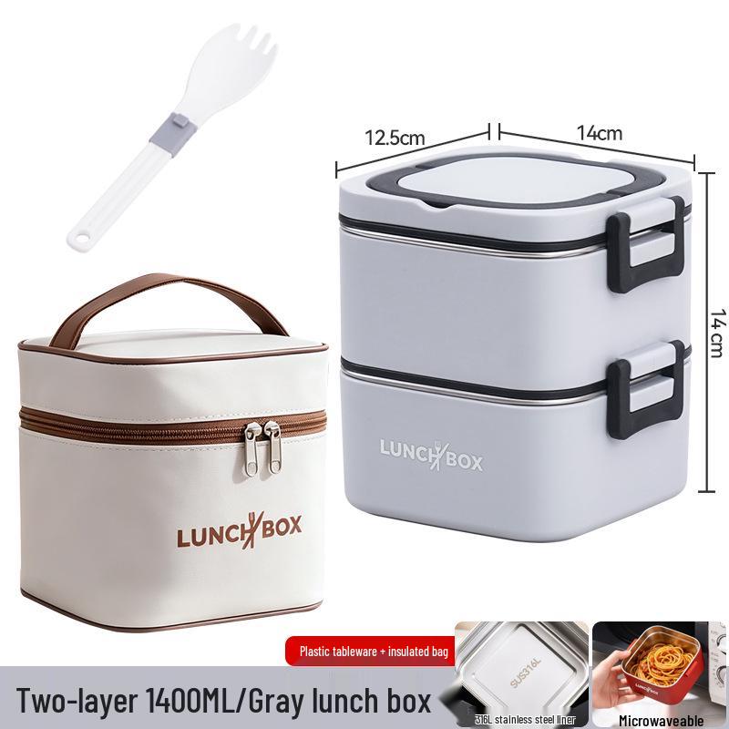316 Stainless Steel Insulated Bento Lunch Box, Microwaveable Meal Container for Office Workers