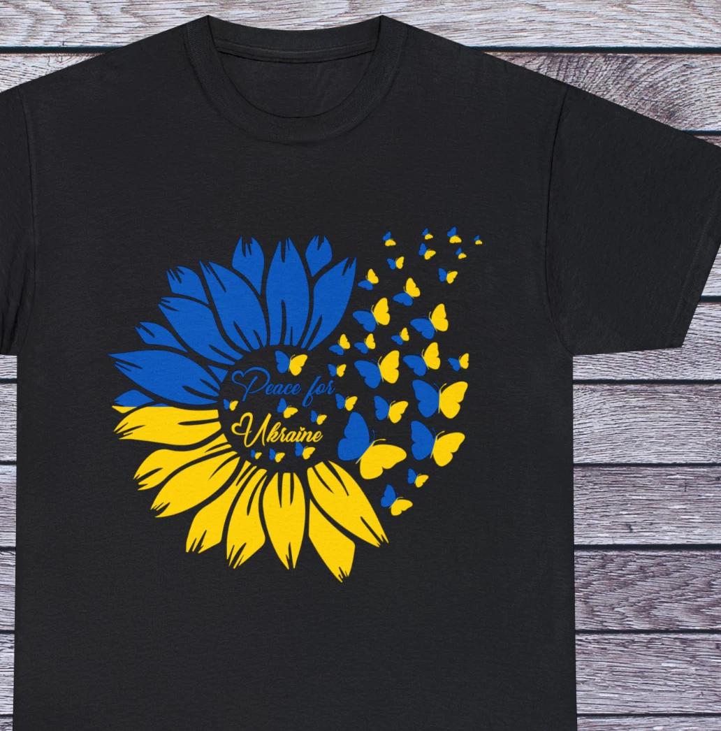 

Sunflower Peace For Ukraine Stop WAR T Shirt I Stand With Ukraine Ukrainian 3XL