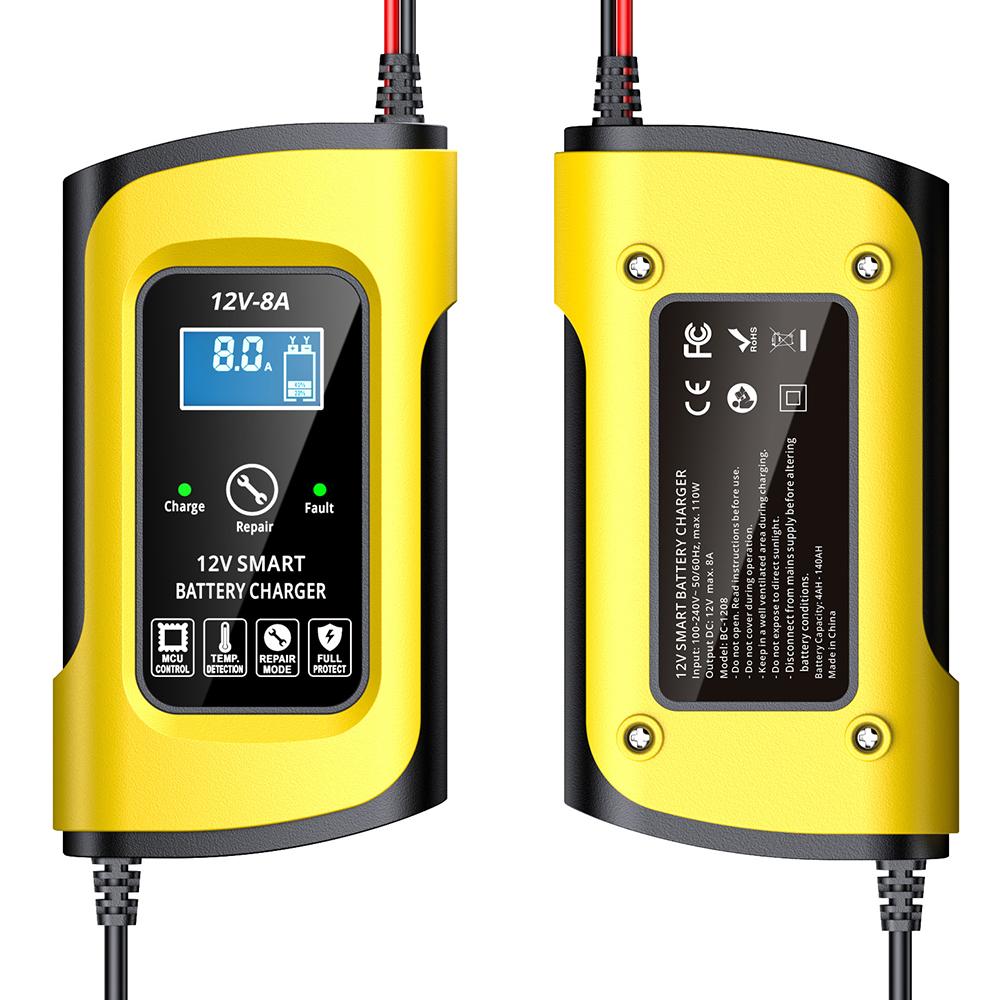 Car Battrey Chargers 12V8A Intelligent Pulse Repairing Charge