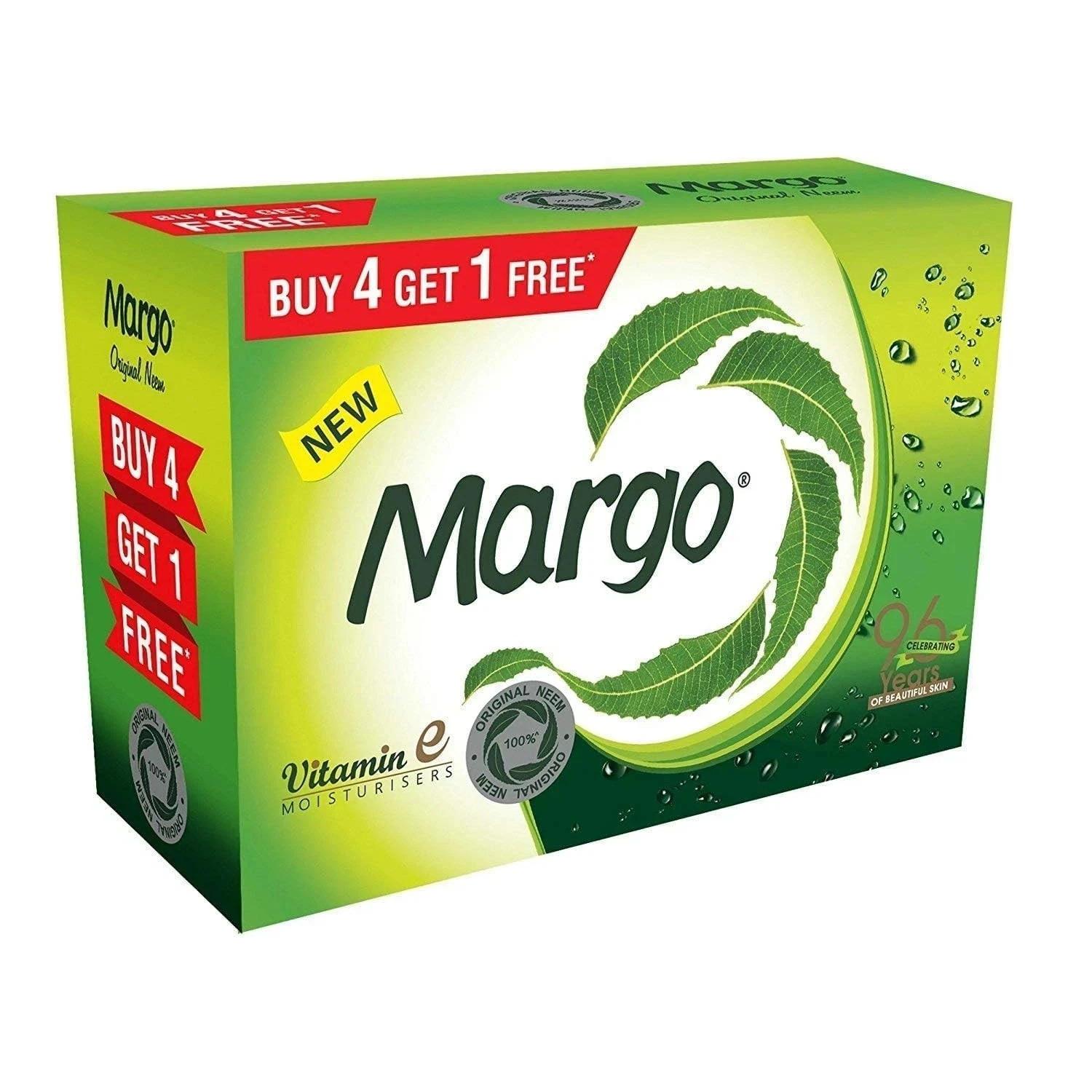 

Margo Neem Soap 100g × 5 • Natural Antibacterial Herbal Cleanser + Vit E