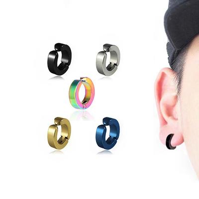 Women Men Stainless Steel Circle Non-piercing Round Jewelry Ear Clip Hoop Earrings Ear Cuff
