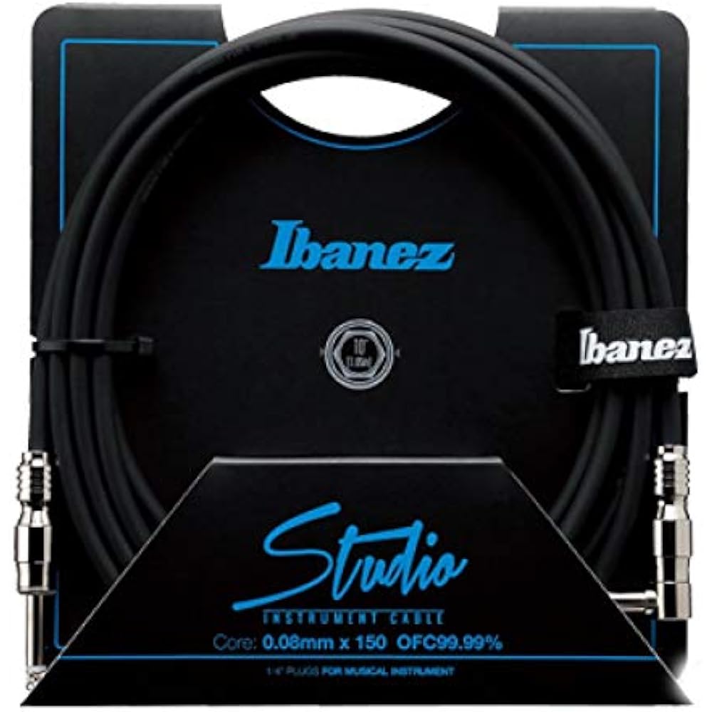 Ibanez Ibanez OFC Core High End Guitar/Bass Cable 10ft (3.05m) Straight to L Plug HF10L