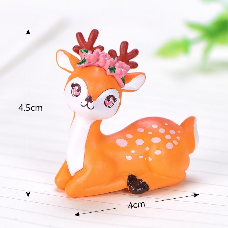 1pcs Wild Animal Little Sika Deer Model Ornaments Small Fawn Fairy Garden Miniature Accessories Decor Action Figure Figurine Toy
