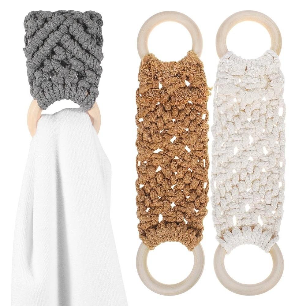 Cotton Rope Hand Towel Hanger Boho Style Wall Towel Rack New Towel Ring Holder  Washroom