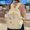 Japanese ins solid color junior high school student schoolbag female high school student transparent pain bag backpack Korean version trendy backpack