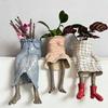 Resin Sitting Legs-Shaped Flowerpots Skirt Pants Creative Leggy Planter Cute Unique Cantilevered Plant Pots for Plant Lovers