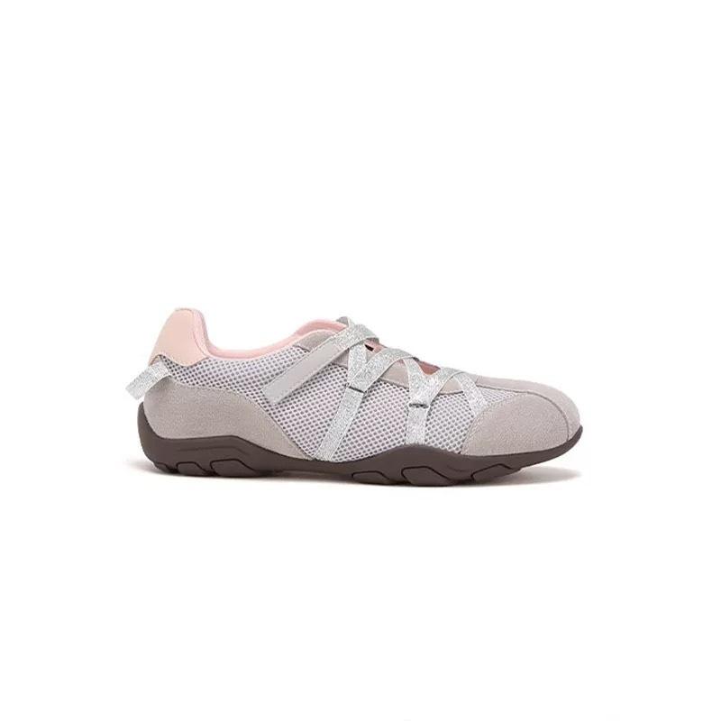 Cowhide version of Korean blogger cross-band functional style ballet Mary Jane shoes casual sports shoes women's breathable German training shoes