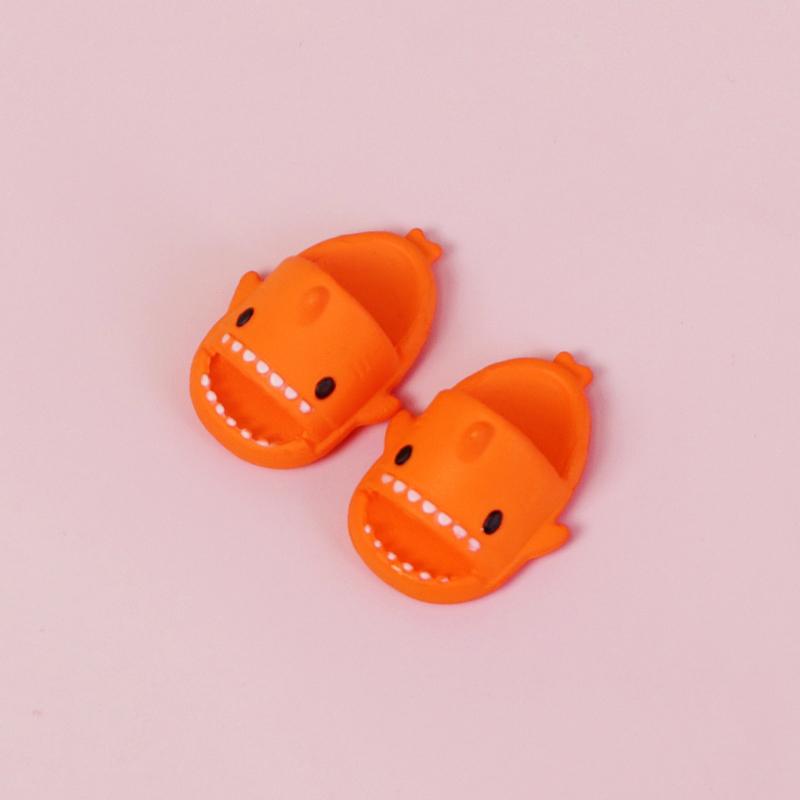 Perfect Pair Of 1:12 Dollhouse Miniature Things Cute Shark Slippers Doll Shoes Suit For Ob11 1/12 Bjd Doll Gsc DOD YMY Doll Accessories