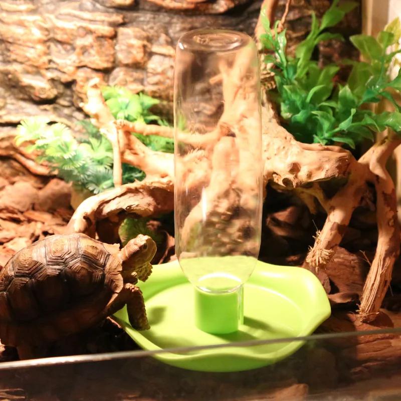 Lotus Shape Automatic Water Dispenser for Turtle Amphibious Reptile Feeding Bowl Plastic Non-Spill Water Feeder Lizard Tortoise