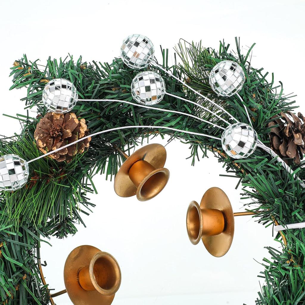 12 Pcs Silver Glitter Ball Picks Mirror Disco Balls New Year 2025 Ornaments Decorations Bulk 14 Inch Decorative Sticks for Vases Tall DIY Glitter