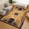 Basketball Court Design Area Rug - Crystal Velvet Mat, for Living Room, Bedroom, Game Room or Dorm Decor