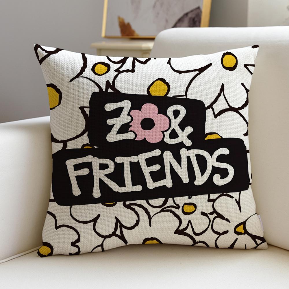 Friendly ZZOFRIENDSS Cushion Cover Breathable and skinfriendly linen pillowcase square removable and washable cushion