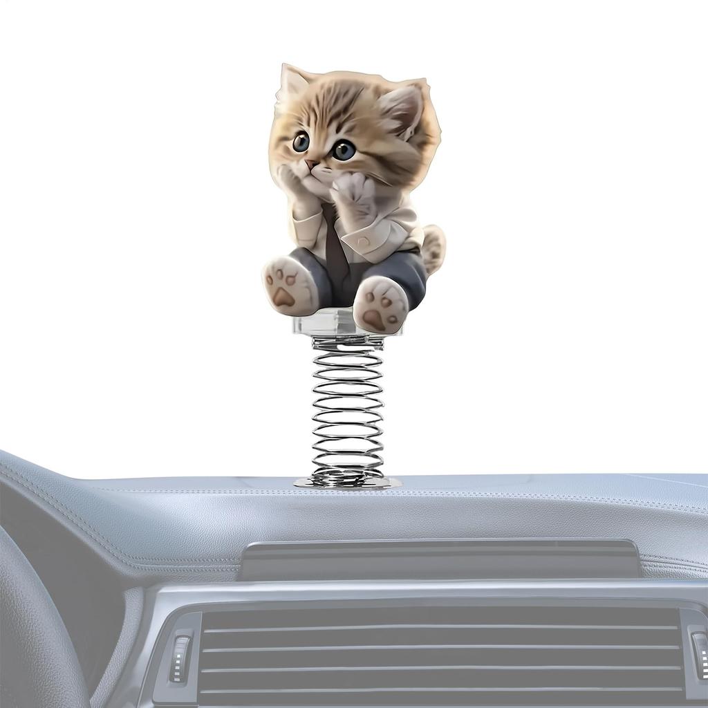 Hengroly Dashboard Figure - Car Decoration Figure - 2D Acrylic Cat Car Interior Decoration for Desk Bedside