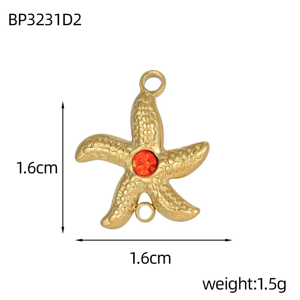 CARLIDANA New Design Non Tarnish Beach Charm Stainless Steel Dolphin Gold Color Starfish Fish Oil Drop Charms for Jewelry Making