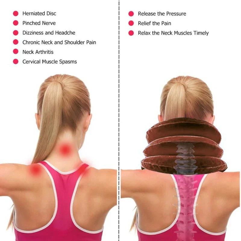 Inflatable Neck Stretcher Air Pillow Cervical Brace Traction Device Soft Collar for Pain Relief Dropshipping