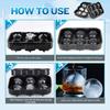Silicone Ice Cube Molds Grid Skull Spherical Ice Molds Reusable Whiskey Ice Cube Molds Cocktail Freezer DIY Homemade Barware