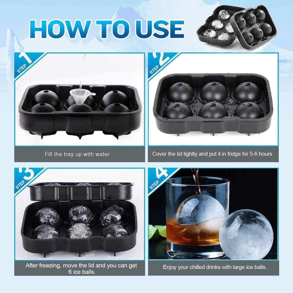 Silicone Ice Cube Molds Grid Skull Spherical Ice Molds Reusable Whiskey Ice Cube Molds Cocktail Freezer DIY Homemade Barware