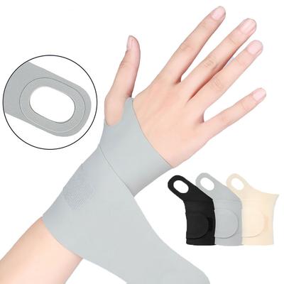 1Pcs Wrist Support Winding Pressurization Fit Anti-Slip Thin Light Breathable Thumb Buckle Wrist Guard Outdoor Badminton