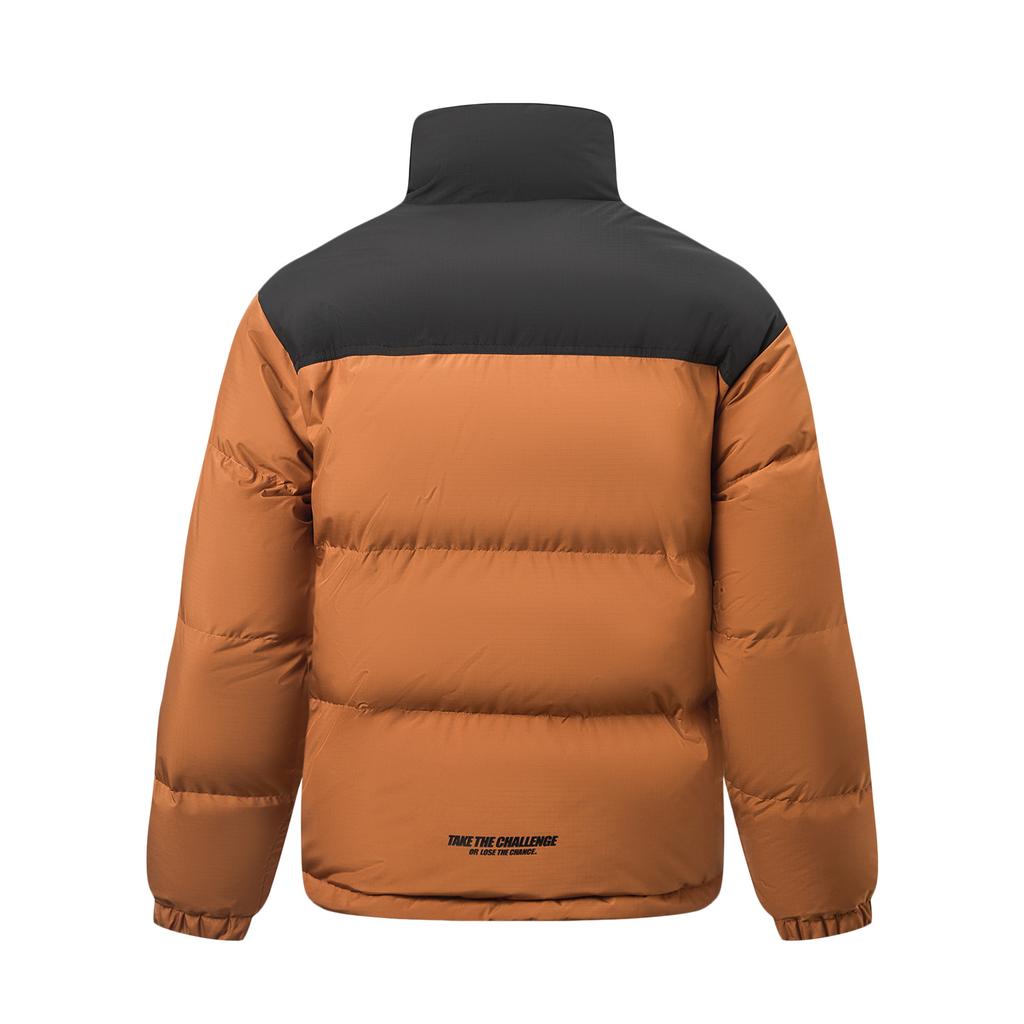 Li Ning Sports Lifestyle Serie Lässig Mode Einfach Vielseitig Colorblock Warm Stehkragen Reißverschluss Kurze Daunenjacke Unisex Oberbekleidung AYMV431-13