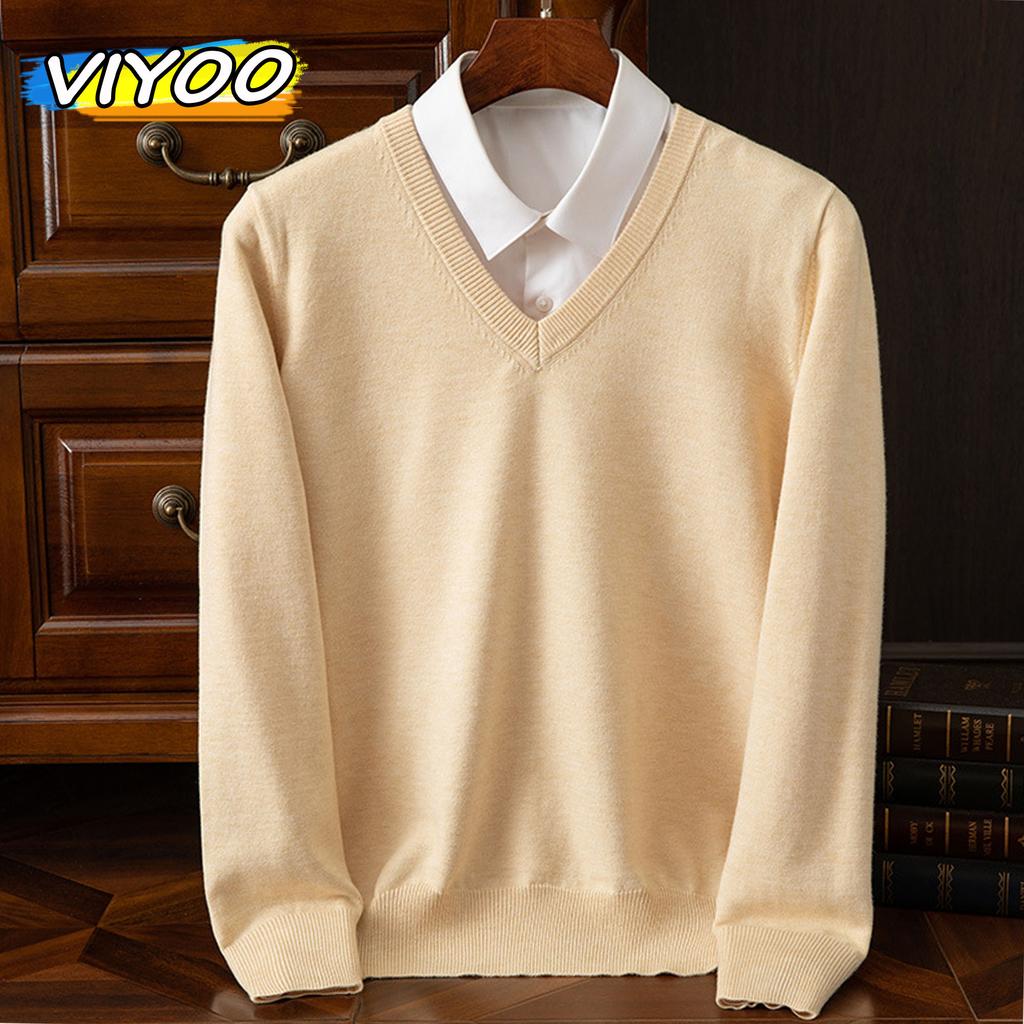 Men's Women's High Quality Autumn Winter Clothing Pullover V-Neck Long Sleeve Tops Blouse Formal Undershirts For Men