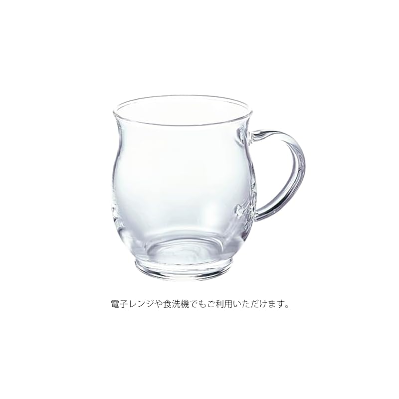 HARIO Scented Mug, Heat-Resistant Glass, Microwave/Dishwasher Safe, Coffee Glass, 330ml, Made In Japan, HKM-1T