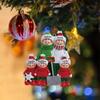 Color Painting Family Xmas Pendants Resin Christmas Tree Ornaments  Christmas