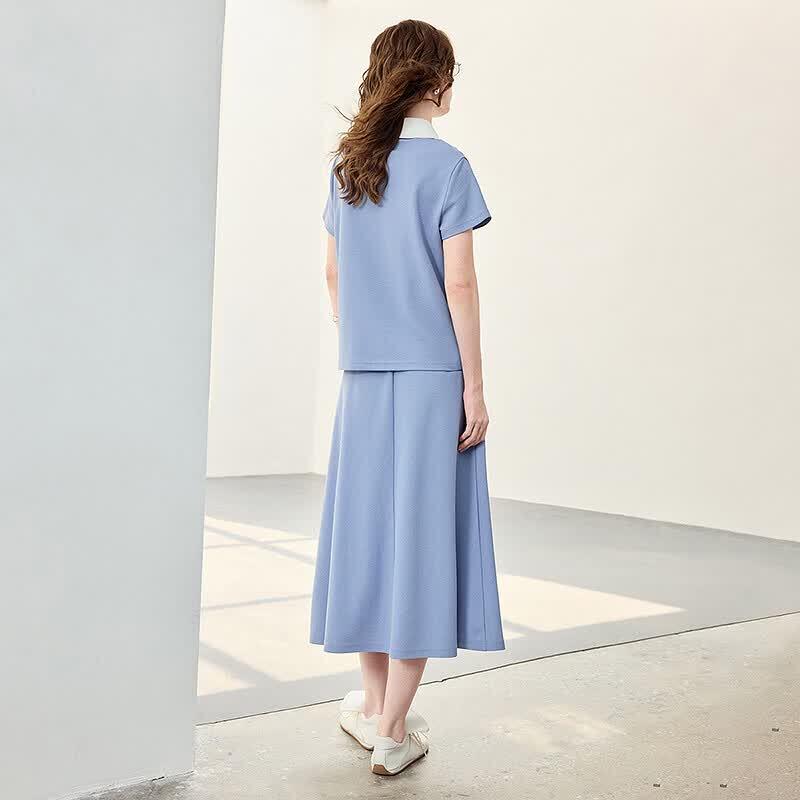 Chuyu Women's Lyocell Cool Two-Piece T-Shirt & Wide-Leg Pants Set