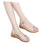 Mom sandals women's 2025 summer one-word buckle middle-aged and elderly soft sole comfortable and fashionable women's sandals fish mouth casual