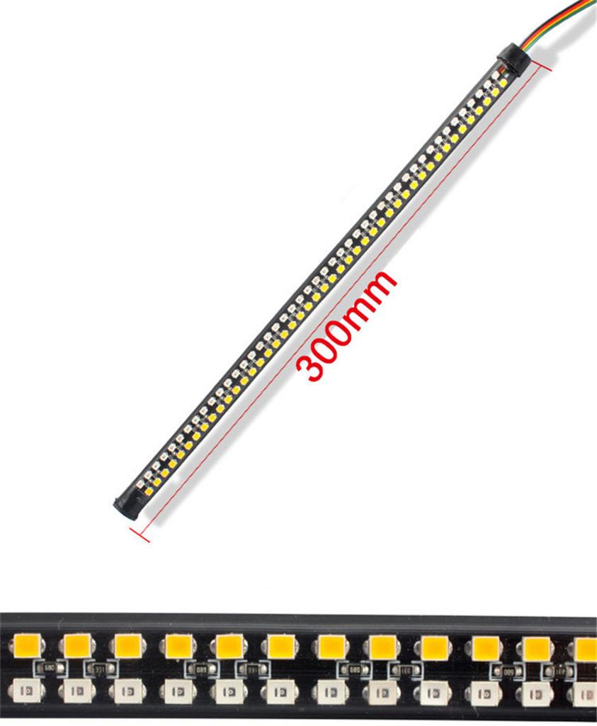 2x 11.8" LED Strip Light Rear Tail Turn Signal Stop Lamp DRL For Motorcycle ATV