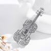 Violin Glänsande Brosch För Kvinnor Klädtillbehör Smycken