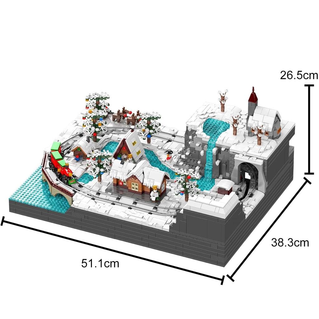 MOULD KING 12029 Christmas Building Block Motorized Christmas Train Wonderland Model Assembly Car Brick Toys Kids Christmas Gift