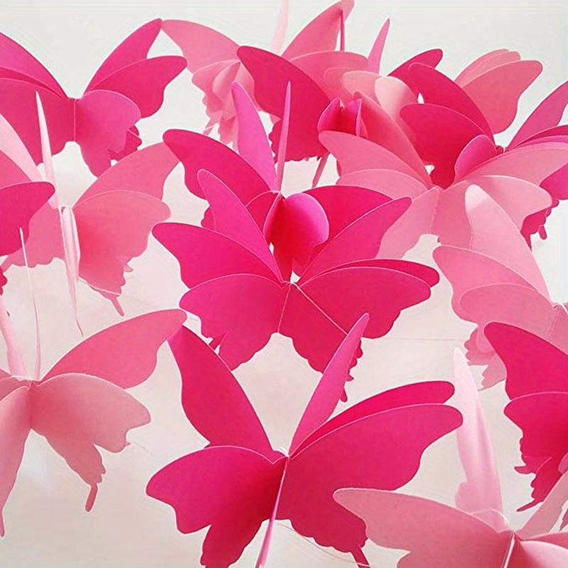 18pcs 3D Butterfly Banner Decorative Paper Garland for Wedding, Baby Shower, Birthday & Theme Decor Hanging Garland Paper