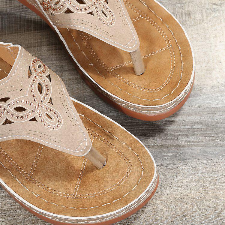 2022 Summer Rhinestone Thick Sole Plus Size Sandals