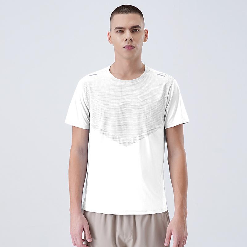 New Ice-Silk Cooling Quick-Dry T-Shirt for Men Moisture-wicking and breathable Spring/Summer sports short-sleeved fitness running quick-dry top