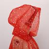 Women Tulle Hooded Cape with Long Train Sparkling Long Sheer Elf Cloak Gothic Witch Robe Costume for Wedding Bride Halloween Cosplay